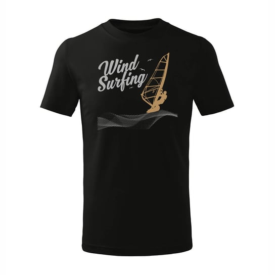 Koszulka dla dzieci windsurfing do windsurfingu z windsurfingiem czarna-134 cm/8 lat TUCANOS
