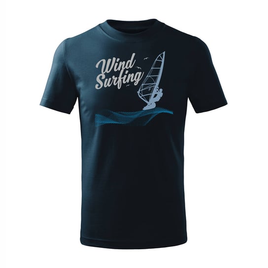 Koszulka dla dzieci windsurfing do windsurfingu z windsurfingiem granatowa-134 cm/8 lat TUCANOS