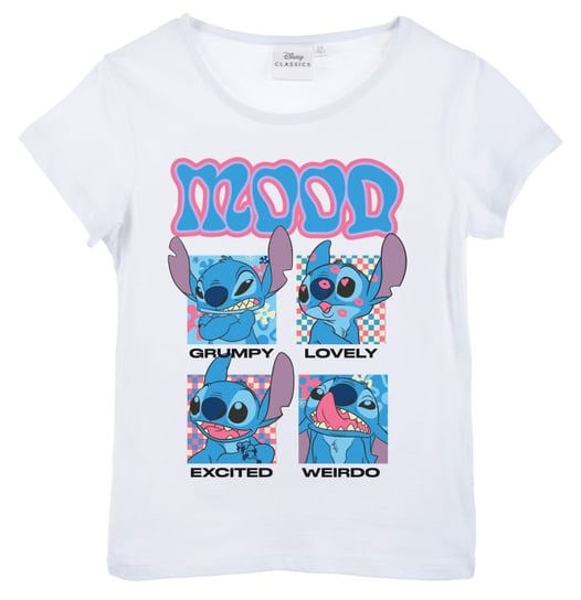 Koszulka dla dziewczynki, bawełna, Lilo i Stitch, biała, rozmiar  116 cm Disney