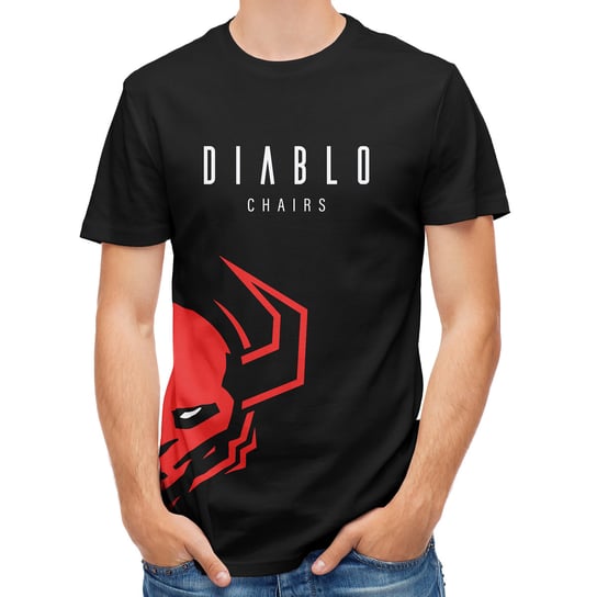 Koszulka DLA FANA gamingu czarna DIABLO CHAIRS T-shirt dla gracza rozm. L Diablo Chairs