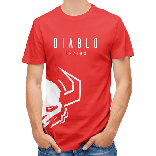 Koszulka DLA FANA gamingu czerwona DIABLO CHAIRS T-shirt dla gracza rozm. L Diablo Chairs
