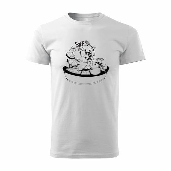 Koszulka dla kucharza kucharz z kucharzem z gotowaniem mistrz kuchni męska biała REGULAR-S TUCANOS