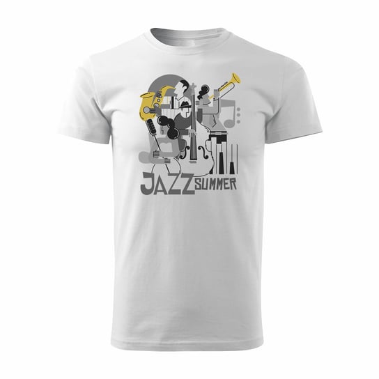 Koszulka dla muzyka jazz afrobeat smooth jazzowa męska biała REGULAR-XXL TUCANOS