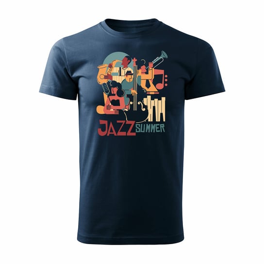 Koszulka dla muzyka jazz afrobeat smooth jazzowa męska granatowa REGULAR-L TUCANOS