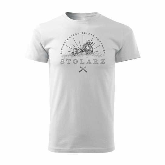 Koszulka dla stolarza stolarz stolarska strug męska biała-S TUCANOS