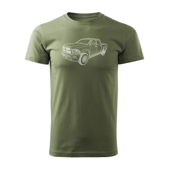 Koszulka Dodge Raam z samochodem Dodge Raam męska khaki REGULAR - M Topslang
