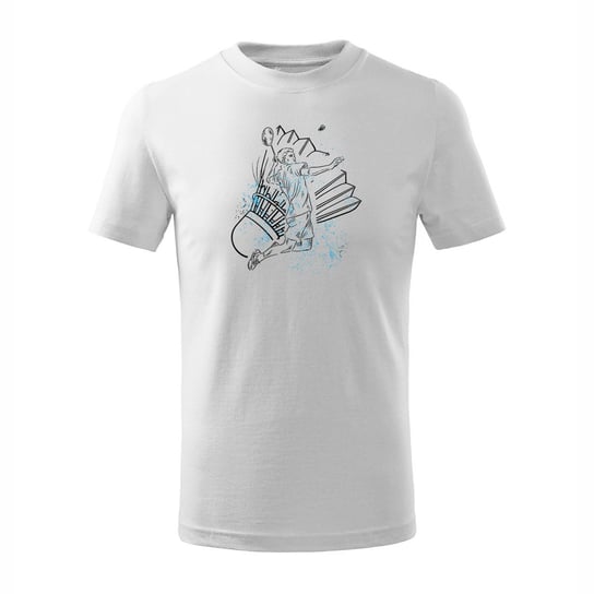 Koszulka dziecięca badminton z badmintonem do badmintona biała-110 cm/4 lata TUCANOS