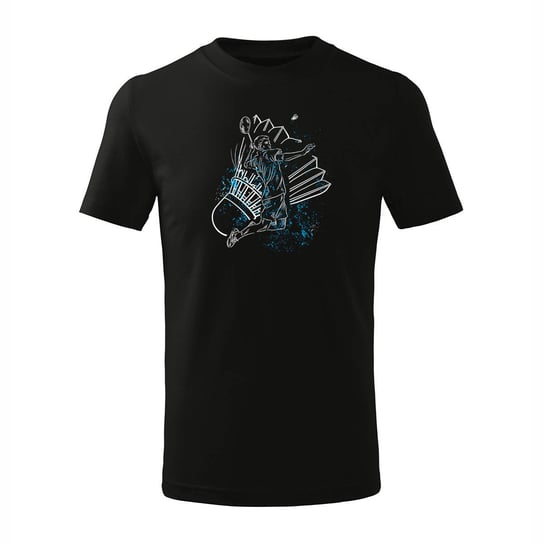 Koszulka dziecięca badminton z badmintonem do badmintona czarna-110 cm/4 lata TUCANOS
