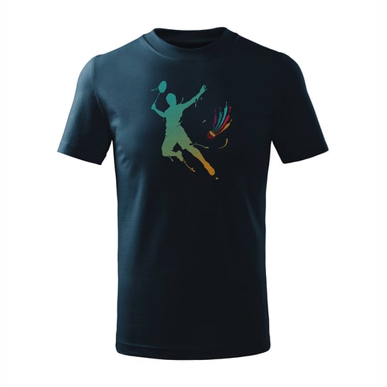 Koszulka dziecięca badminton z badmintonem do badmintona granatowa-110 cm/4 lata TUCANOS