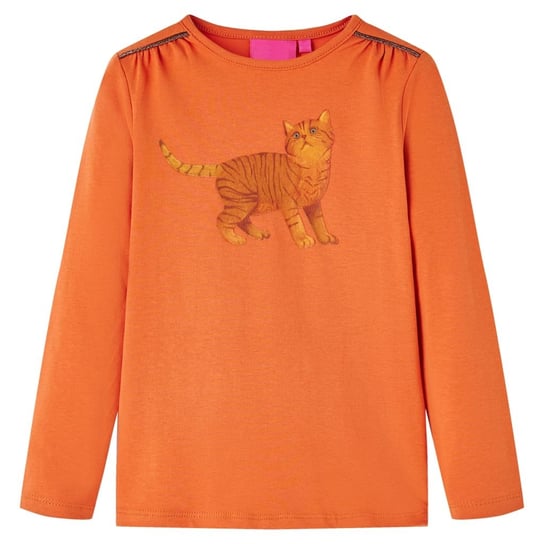 Koszulka dziecięca kotek palony pomarańcz 140 (9-1 Zakito Europe