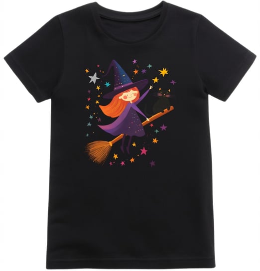 Koszulka dziecięca magiczna Czarownica z kotem na Halloween t-shirt Inna marka