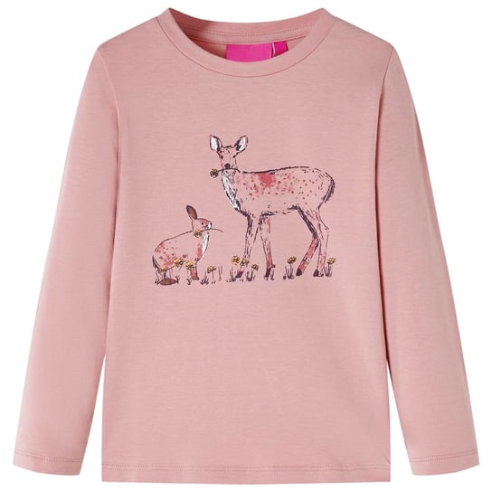 Koszulka dziecięca różowa z jelonkiem i królikiem, Zakito Europe