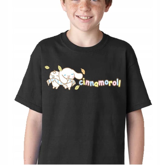 KOSZULKA DZIECIĘCA T-SHIRT CINNAMOROLL BAWEŁNA MANGA JAKOŚĆ CZARNA 104 P126 JHK