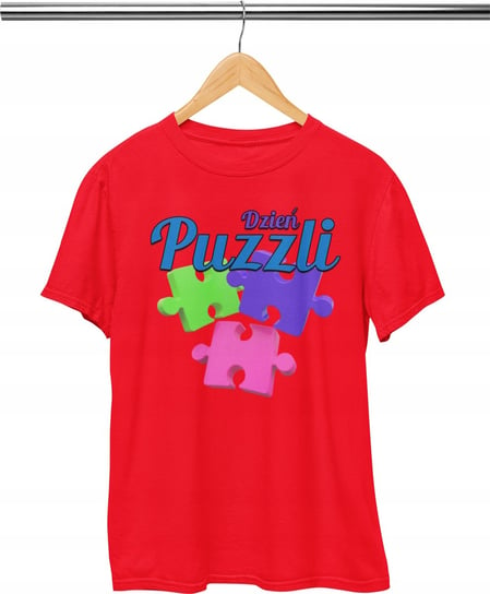 KOSZULKA DZIECIĘCA T-SHIRT - DZIEŃ PUZZLI PUZZLE NIETYPOWE DNI - M 134-140 WORLD CASE