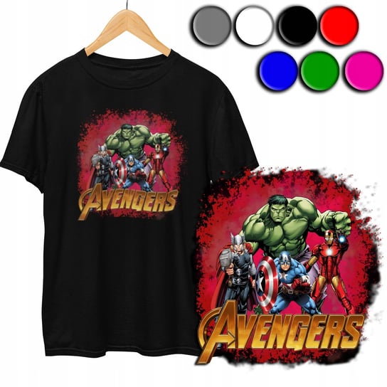 KOSZULKA DZIECIĘCA T-SHIRT Z NADRUKIEM - AVENGERS MARVEL KOLOR - XS 110-116 WORLD CASE