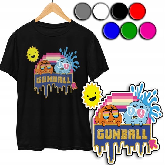 KOSZULKA DZIECIĘCA T-SHIRT Z NADRUKIEM - GUMBALL GAMBOL KOLORY - M 134-140 WORLD CASE