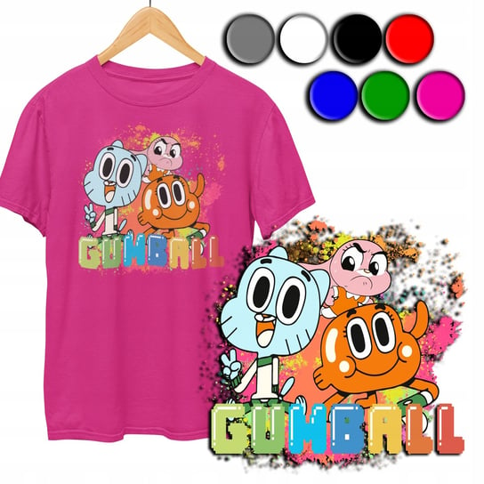 KOSZULKA DZIECIĘCA T-SHIRT Z NADRUKIEM - GUMBALL GAMBOL KOLORY - XL 158-164 WORLD CASE