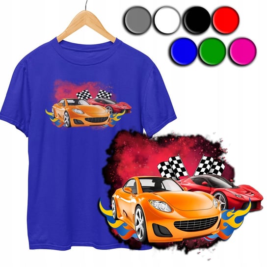 KOSZULKA DZIECIĘCA T-SHIRT Z NADRUKIEM - HOT WHEELS AUTKA - S 122-128 WORLD CASE