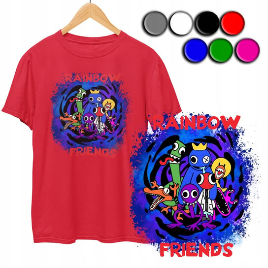 KOSZULKA DZIECIĘCA T-SHIRT Z NADRUKIEM - RAINBOW FRIENDS KOLOR - S 122-128 WORLD CASE