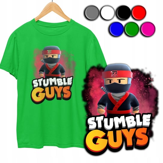 KOSZULKA DZIECIĘCA T-SHIRT Z NADRUKIEM - STUMBLE GUYS WZORY - XL 158-164 WORLD CASE