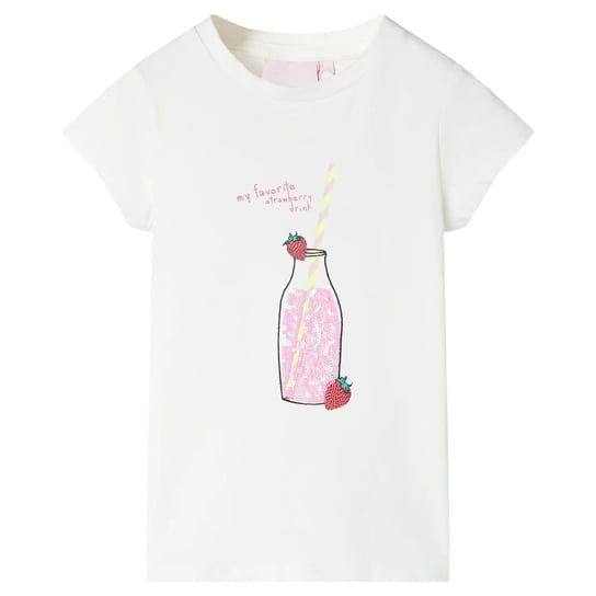 Koszulka dziecięca truskawkowy napój 104 ecru Inna marka