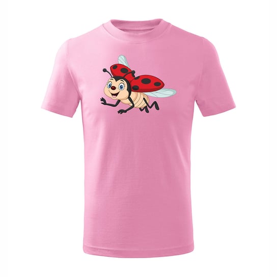 Koszulka dziecięca z biedronką biedronka w biedronki różowa-110 cm/4 lata TUCANOS