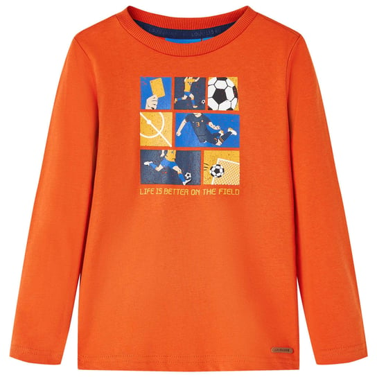 Koszulka dziecięca z długimi rękawami, pomarańczowa, 116 vidaXL