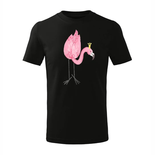 Koszulka dziecięca z flamingiem flaming we flamingi czarna-110 cm/4 lata TUCANOS