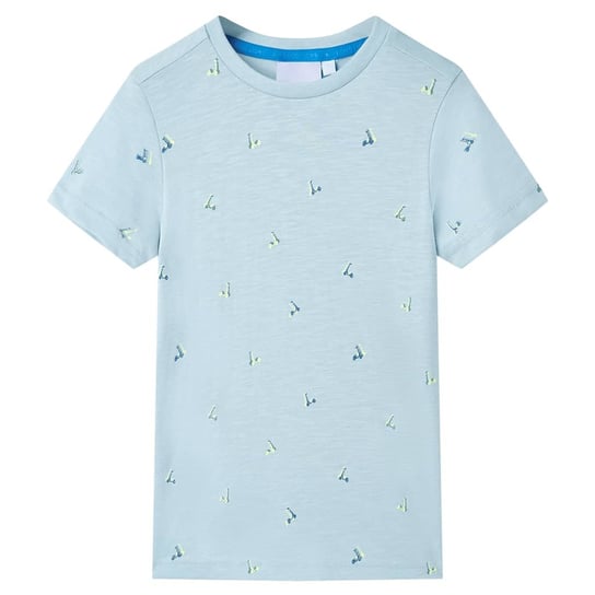 Koszulka dziecięca z krótkimi rękawami, jasnoniebieska, 116 vidaXL