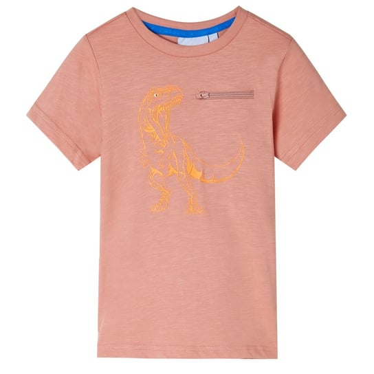 Koszulka dziecięca z krótkimi rękawami, jasnopomarańczowa, 104 vidaXL
