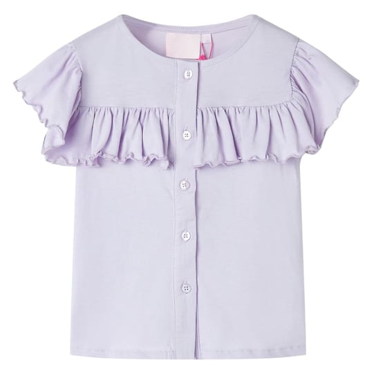 Koszulka dziecięca z krótkimi rękawami, liliowa, 104 vidaXL
