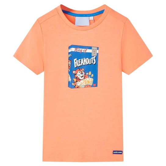Koszulka dziecięca z krótkimi rękawami, neonowy pomarańcz, 128 vidaXL
