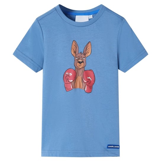 Koszulka dziecięca z krótkimi rękawami, średni niebieski, 140 vidaXL
