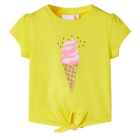 Koszulka dziecięca z krótkimi rękawami, żółta, 92 vidaXL