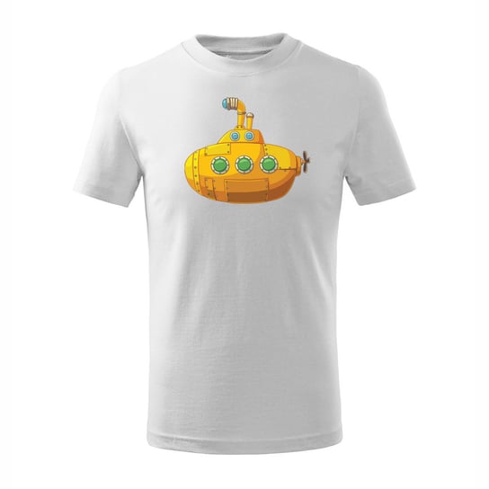 Koszulka dziecięca z łodzią podwodną batyskafem łódź podwodna batyskaf biała-110 cm/4 lata TUCANOS