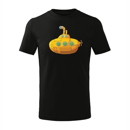 Koszulka dziecięca z łodzią podwodną batyskafem łódź podwodna batyskaf czarna-110 cm/4 lata TUCANOS