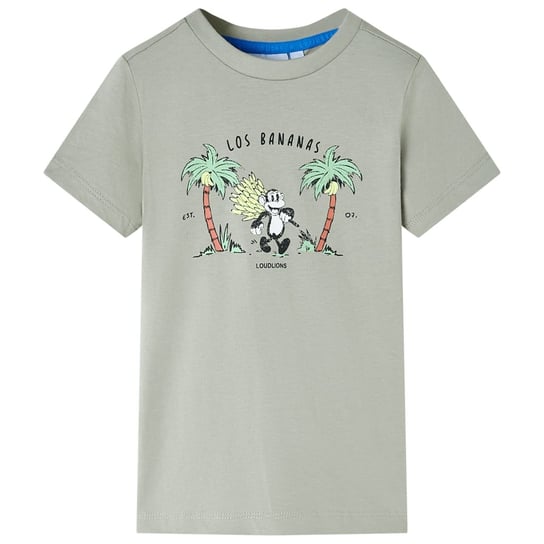 Koszulka dziecięca, z małpką, jasne khaki, 128 vidaXL