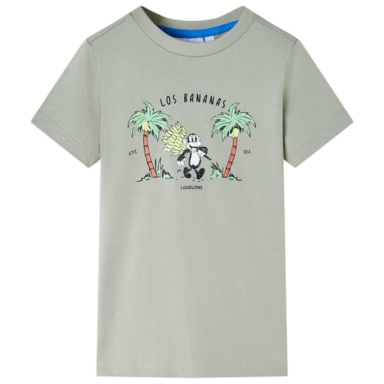 Koszulka dziecięca, z małpką, jasne khaki, 92 vidaXL