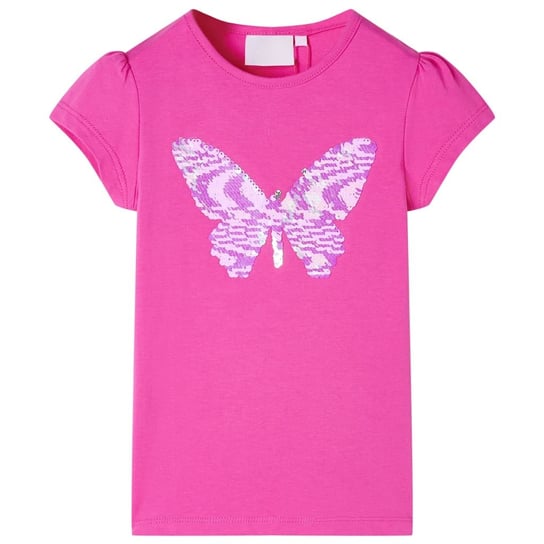 Koszulka dziecięca z motylem cekinowym 140, różowy Zakito Europe