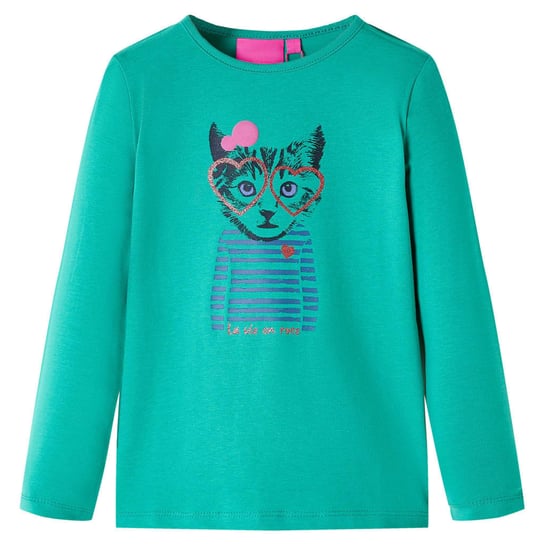 Koszulka dziecięca z nadrukiem kota, jasnozielona, / AAALOE Inna marka