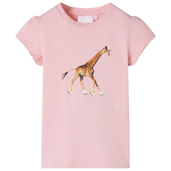 Koszulka dziecięca z nadrukiem żyrafy, jasnoróżowa Zakito Europe