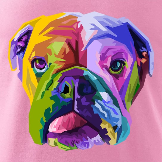Koszulka dziecięca z psem bulldog angielski bulldogiem angielskim buldog różowa-122 cm/6 lat TUCANOS