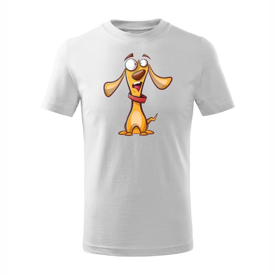 Koszulka dziecięca z psem pieskiem pies piesek w psy pieski biała-122 cm/6 lat TUCANOS