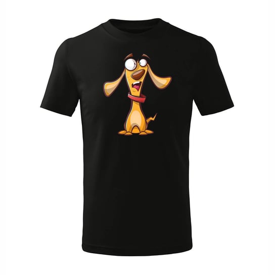 Koszulka dziecięca z psem pieskiem pies piesek w psy pieski czarna-110 cm/4 lata TUCANOS