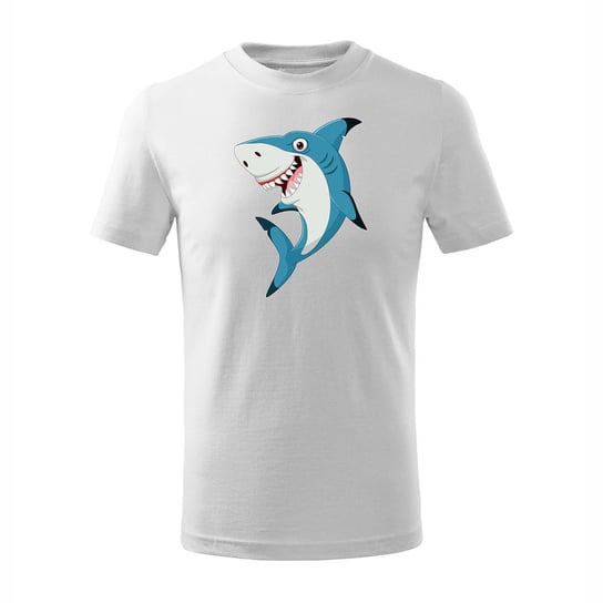 Koszulka dziecięca z rekinem rekin w rekiny biała-134 cm/8 lat TUCANOS