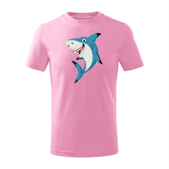 Koszulka dziecięca z rekinem rekin w rekiny różowa-122 cm/6 lat TUCANOS