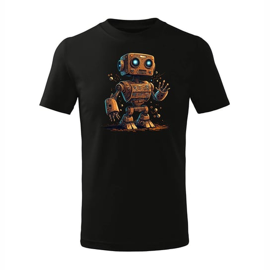 Koszulka dziecięca z robotem robot w roboty z robotami czarna-110 cm/4 lata TUCANOS
