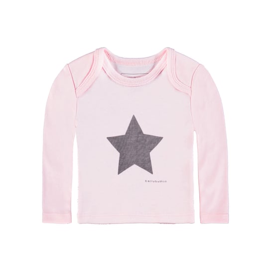 Koszulka dziewczęca długi rękaw, różowa z gwiazdką, Bellybutton BellyButton