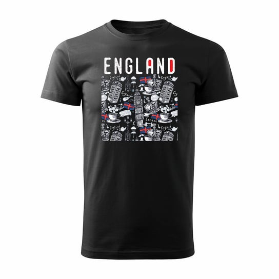 Koszulka England Londyn dla anglisty nauczyciela angielskiego męska czarna REGULAR-S TUCANOS