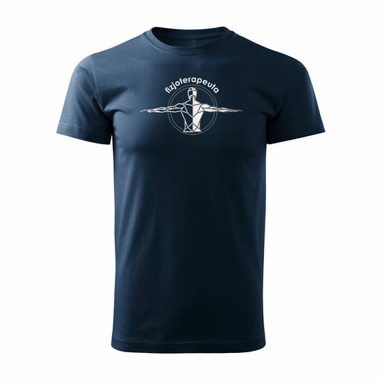 Koszulka fizjoterapia dla fizjoterapeuty dla masażysty masaż męska granatowa REGULAR-XL TUCANOS